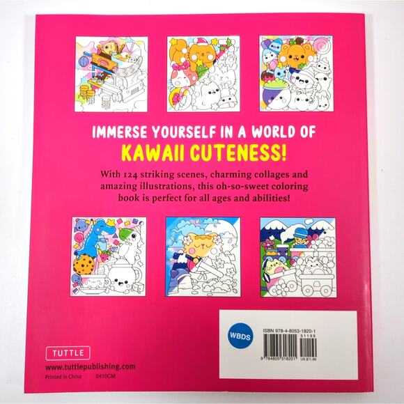 The Super Kawaii Coloring Book Cuteness Abbie Quirk Tuttle Publishing New Unused - Picture 2 of 4